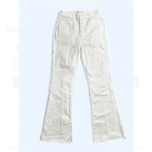 LOFT White Wide Leg Jeans 29/8  Slim Flare Front Buttons And Pockets.